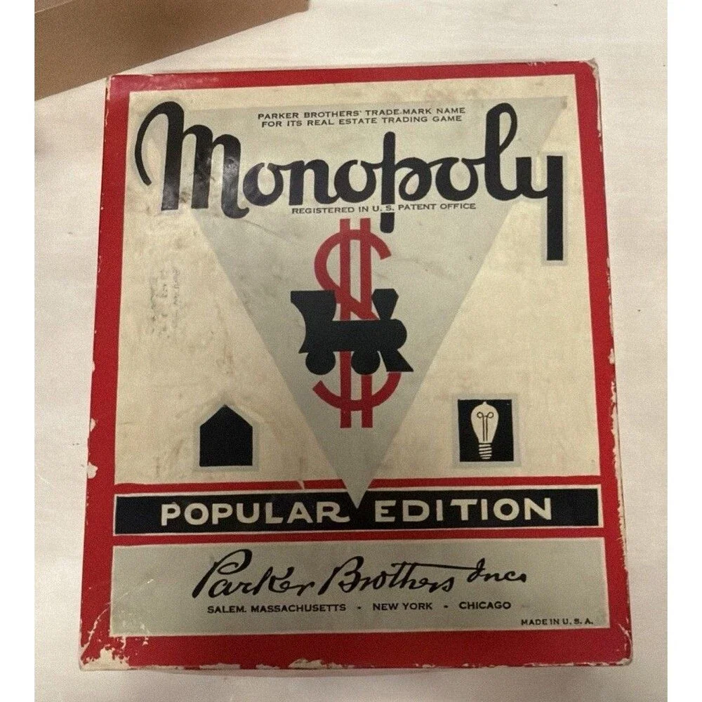 Vintage Monopoly Popular Edition  Board Game by Parker Brothers, No Board As Is